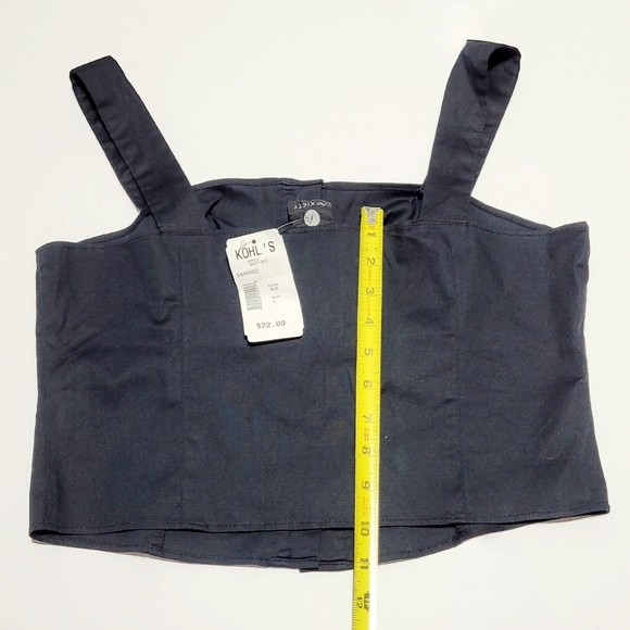 NWT Anxiety Black Stretch Crop Corset Top (L) - Picture 8 of 8